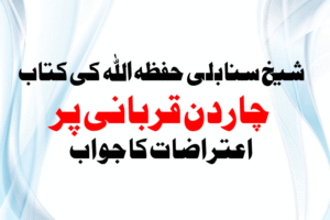 Read more about the article شیخ سنابلی حفظہ اللہ کی کتاب ”چار دن قربانی کتاب وسنت کی روشنی میں“ پر اعتراضات کا جواب