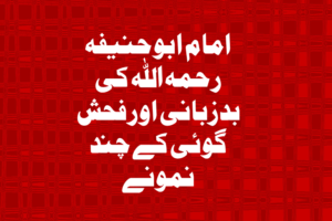 Read more about the article امام ابوحنیفہ رحمہ اللہ کی بدزبانی اور فحش گوئی کے چند نمونے